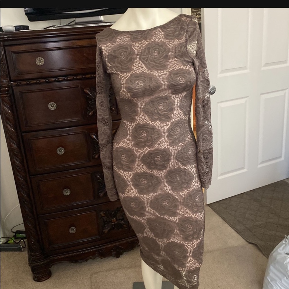 Brown lace long sleeve